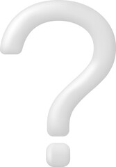 Fototapeta premium 3D White Question Mark