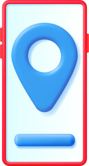 3D Location Map Pin in Smartphone