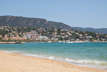 Cote d'azur beach sea ,city Le Lavandou France