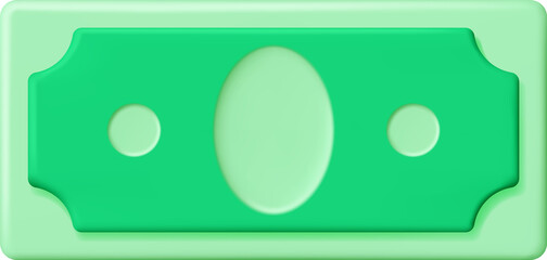 3D Green Dollar Banknote