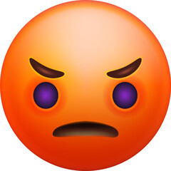 3D Red Angry Emoticon
