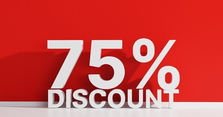 Discount offer 3d illustration isolated on promotional Percentage