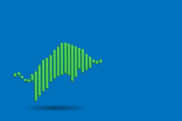 Isolated bullish candlestick chart on white background., financial and stock markets, Minimal concept trading crypto currency, investment trading, exchange, forex, financial, 
