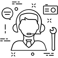 Technical Support Line Vector Icon