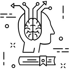 Brain Line Vector Icon