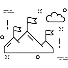 Achievement Line Vector Icon 