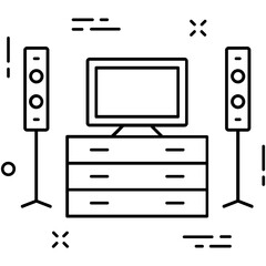Music System Line Vector Icon