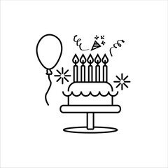 birthday cake icon vector illustration