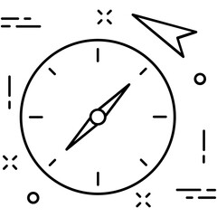 Compass Line Vector Icon