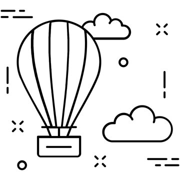 Air Balloon Line Vector Icon