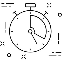 Stopwatch Line Vector Icon