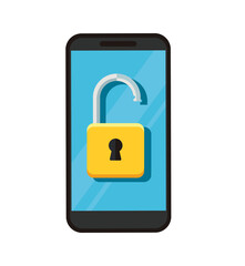 smartphone with master key. Smartphone security concept.	
