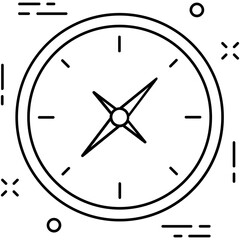 Compass Line Vector Icon