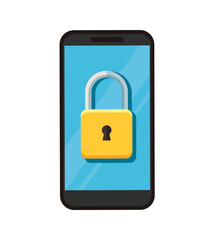 smartphone with master key. Smartphone security concept.	
