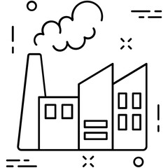 Factory Line Vector Icon