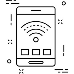 Mobile Wifi Line Vector Icon
