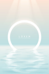 White light ring on water surface