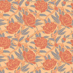 Seamless repteating retro floral pattern