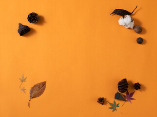 秋のオレンジハロウィン背景