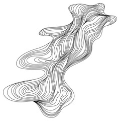 Astract shape. Hand drawn png illustration. Ink painting style composition