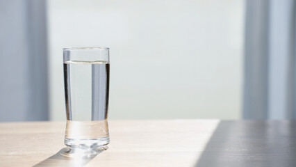 Closeup Water in Glass for drinking. Healthy Concept idea.