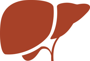 Human liver vector silhouette icon
