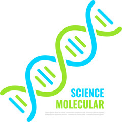 Dna helix icon, vector molecular spiral