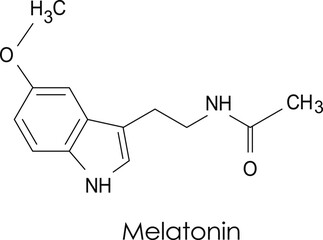 Melatonin molecule, vector chemical formula