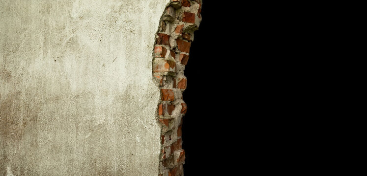 Broken stone wall background