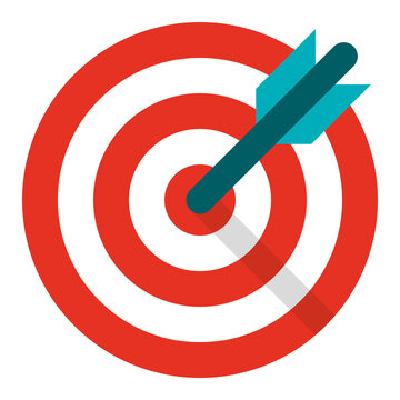 Target vector illustration in red and turquoise.