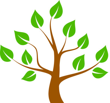 Green tree vector icon