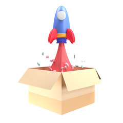 product launch rocket release 3D
