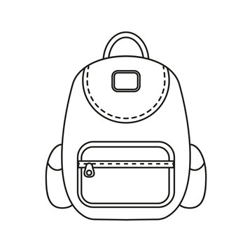 recommend clip art: Black and white backpack-01