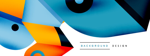 Creative bright geometric wallpaper. Minimal abstract background. Circles lines shapes composition vector illustration for wallpaper banner background or landing page