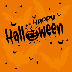 Happy halloween orange background vector design