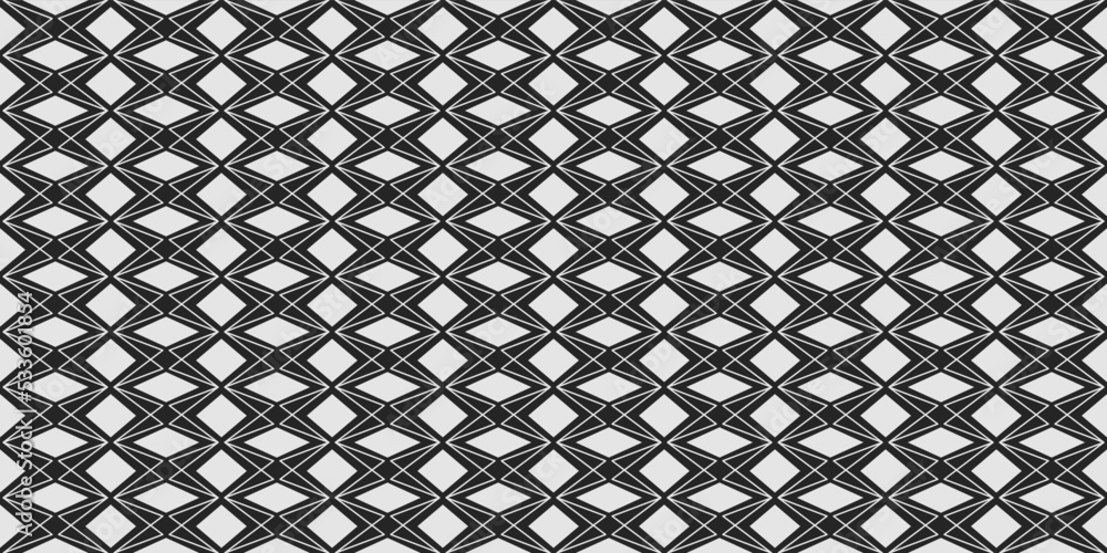 Aufkleber White rhombuses and horizontally elongated quadrangles alternate in a seamless pattern. Suitable for packaging, printing, decor and stylish design.