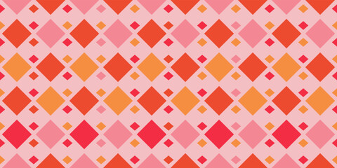 Large and small pink-orange rhombuses. Suitable for packaging, printing, decor and stylish design.