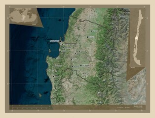 Biobio, Chile. High-res satellite. Labelled points of cities