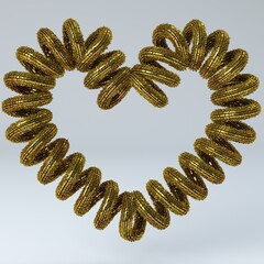 Golden Eternal Endless Love Heart Unique Spiral Jewelry Design - 533603084