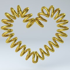 Golden Eternal Endless Love Heart Unique Spiral Jewelry Design - 533603098