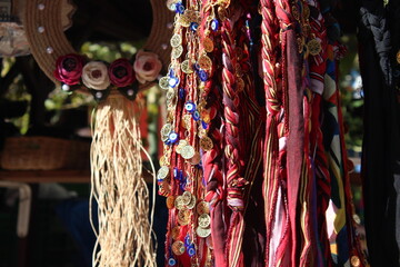colorful traditional hanging  headbands 
