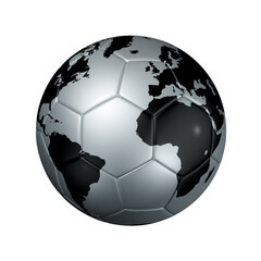Silver soccer football ball World globe