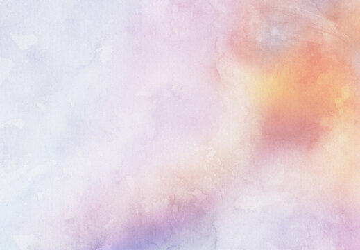 Orange Sunset sky abstract watercolor texture background. Moderm art Painted watercolor background