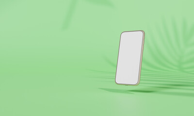 Screen Mock up with shadow color wall background,copy space. 3D rendering.