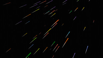 Colorful space ship fleet in light speed with star field in background (3D Rendering)