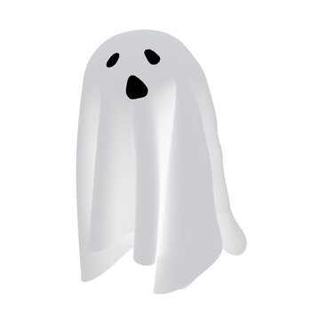 white ghost face, 3d rendering
