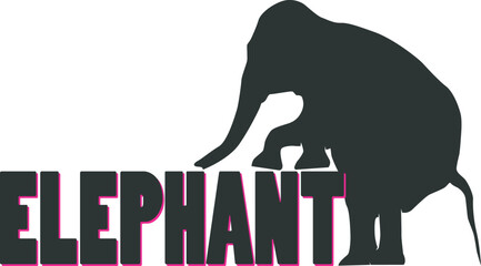 elephant silhouette logo and banner