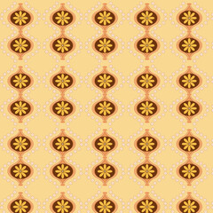 Floral pattern. Wallpaper In the style of the 60 s.