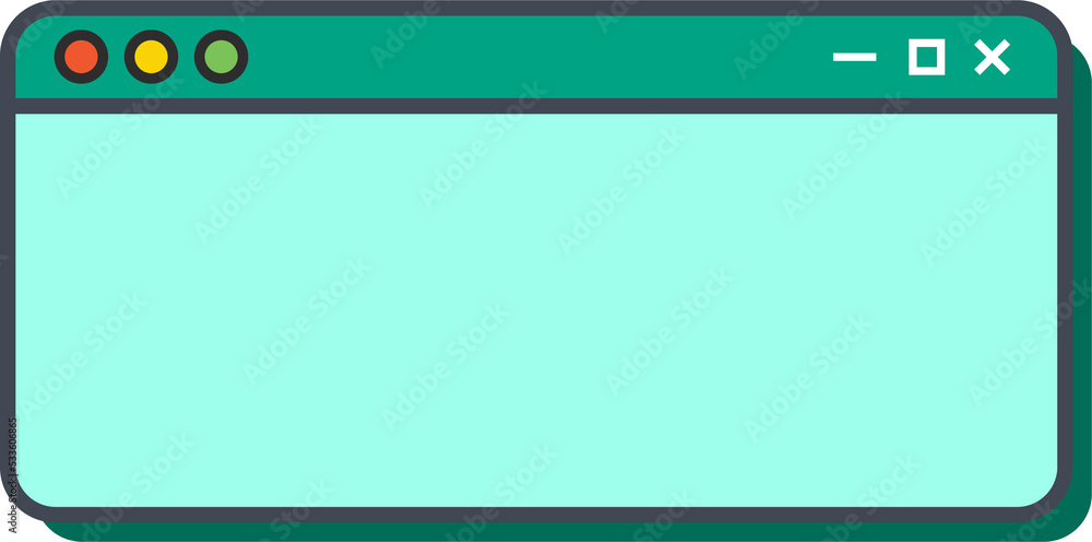 Aufkleber colorful blank computer window template for advertisement. pop up user interface.