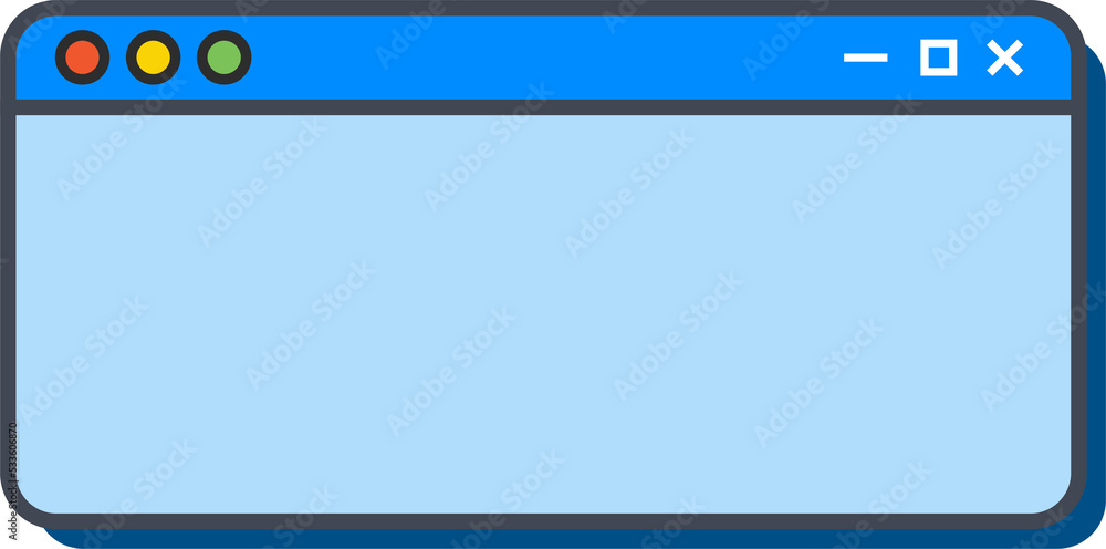 Poster colorful blank computer window template for advertisement. pop up user interface.